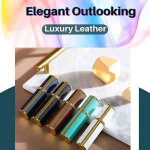 10 colors Unisex Refillable Leather Perfume/Cologne/Aftershave Bottle Atomizer Mini Pocket/Travel Size men and women 5ml/65 Sprays image 9