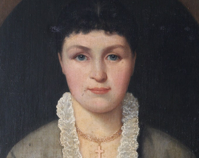 Antique Portrait Oil Painting, Signed and Dated 1893, Original Oil