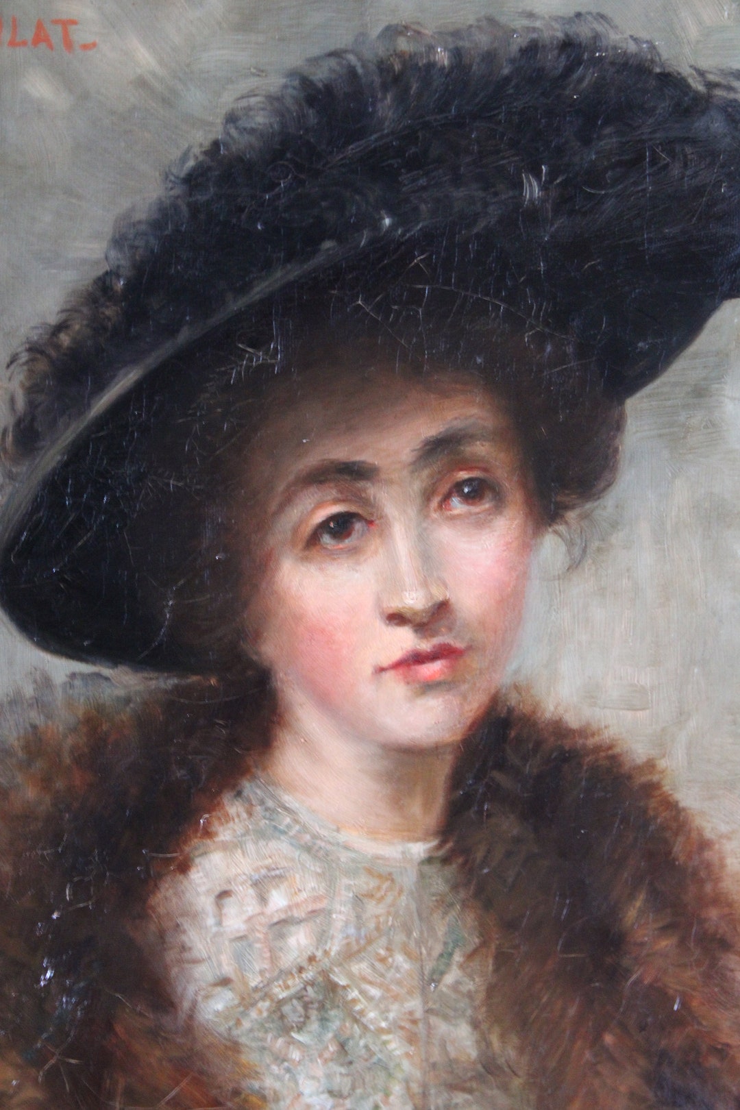 Antique Portrait of a Woman, French 19th Century Oil Painting, Woman ...
