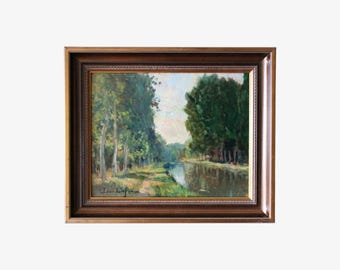 ホセ・フラッパ フランス印象派の油絵：フランスの農家、額入り