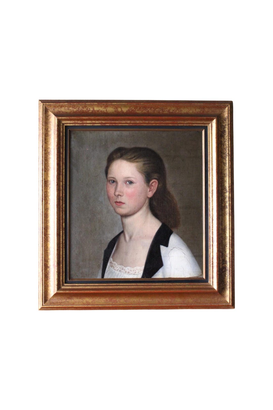 Antique French Portrait Oil Painting of a Woman Art Deco Painting Woman ...