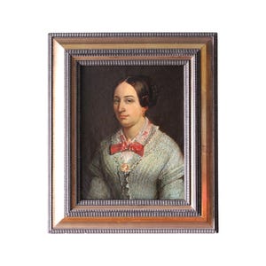 Antique portrait oil painting female 19th century portrait original oil on canvas portrait oil painting of a woman