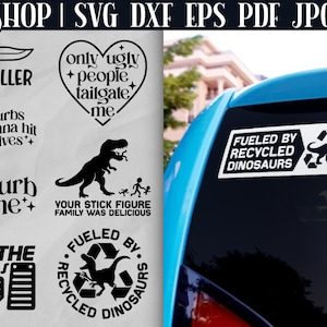 Lot de 10 autocollants SVG drôles de voiture - Autocollants drôles de voiture | Autocollant pour voiture SVG | Autocollant de voiture SVG | Sticker voiture vinyle Svg | Stickers vitres de voiture Svg