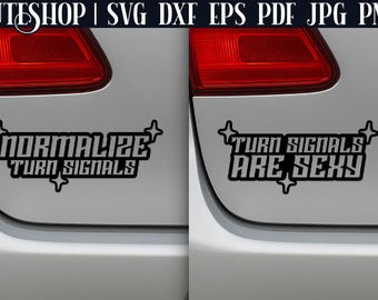 Funny Car Decal SVG - Funny Car Stickers | Bumper Sticker SVG | Car Sticker SVG | Car Window Decals | Normalize Turn Signals