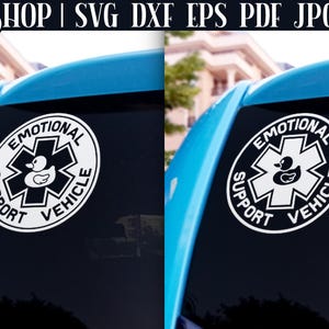 Funny Car Decal SVG - Funny Car Stickers | Bumper Sticker SVG | Car Sticker SVG | Car Window Decals | Emotional Support Vehicle 2 Designs
