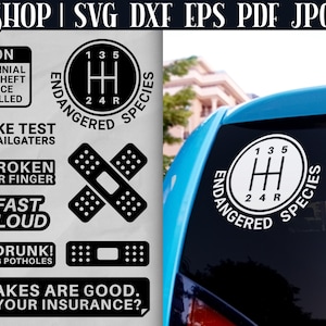 Funny Car Decals SVG Bundle – 12 Funny Car Stickers | Cricut & Silhouette Cut Files | Vinyl Decal Designs, Funny Bumper Stickers SVG