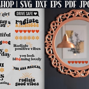 15 Mirror Decal SVG Bundle | Rear View Mirror SVG | Positive Affirmations SVG | Car Mirror Decal Quotes for Cricut & Silhouette