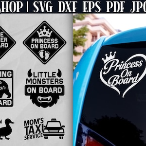 13 Mom Car Decal SVG Bundle - Zabawne naklejki samochodowe dla mam | Zabawne naklejki samochodowe SVG | Baby On Board SVG | Naklejka na zderzak SVG | Zabawna mama SVG