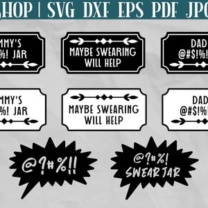 18 Swear Jar SVG Bundle - Cricut Labels for Jars | Funny Swear Jar ...