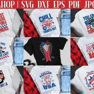 Pacote SVG de 4 de Julho - Camiseta SVG de 4 de Julho | Silhueta de 4 de Julho | SVG engraçado de 4 de Julho | SVG engraçado de 4 de Julho