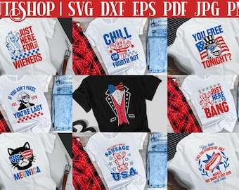 9 Fourth Of July SVG Bundle  - 4th Of July Shirt SVG | Fourth Of July Silhouette | Funny Fourth Of July SVG | 4th Of July Svg Funny