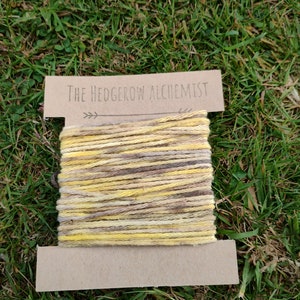 Naturally hand dyed cotton embroidery thread, floss. 8m in length. Eco friendly