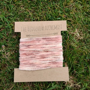Naturally hand dyed cotton embroidery thread, floss. 8m in length. Eco friendly