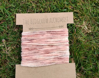 Naturally hand dyed cotton embroidery thread, floss. 8m in length. Eco friendly