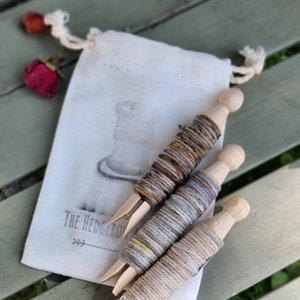Naturally dyed embroidery cotton thread/ twine. Gift bag, eco friendly. B004