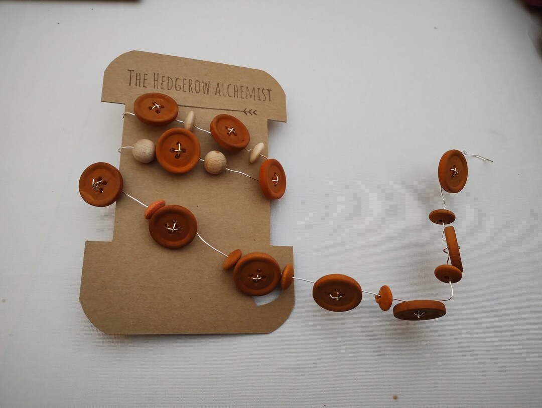 Naturally Hand Dyed Wooden Button Garland Approx 1 Meter - Etsy