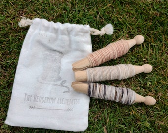 Naturally hand dyed embroidery thread/floss gift bag, eco friendly.