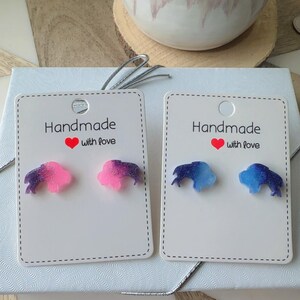 Galaxy Glitter Buffalo Stud Earrings