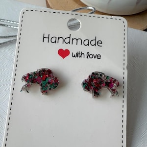 Party Glitter Buffalo Stud Earrings