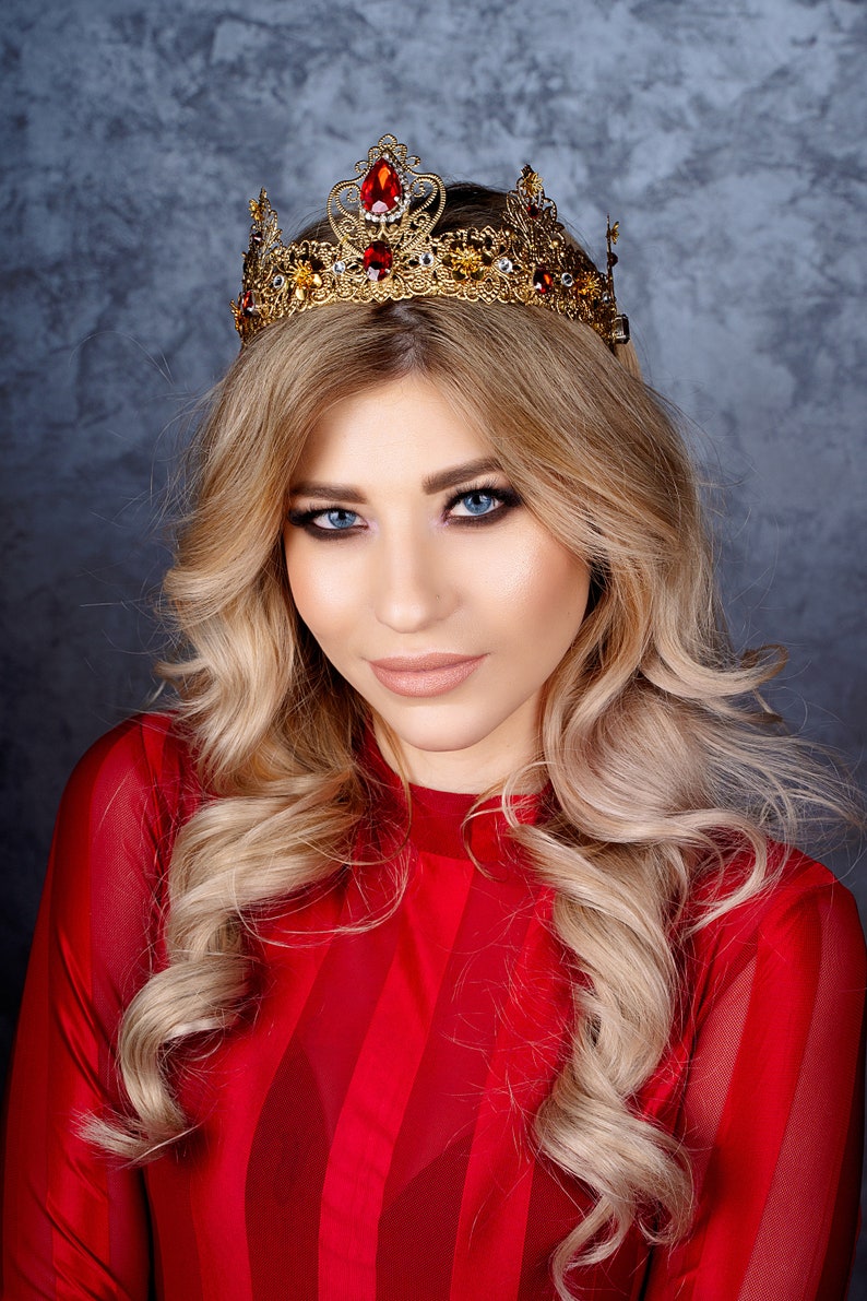 Red Crystal Tiara Queen Tiara Dolce Etsy
