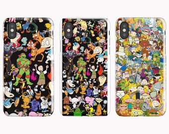 90s Cartoon iPhone Case 8 Plus X Xr 11 Max Pro Max Cartoon Galaxy