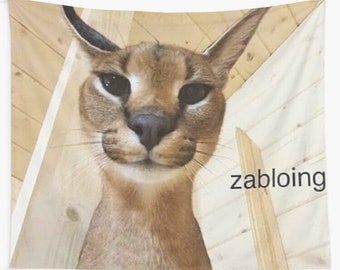 Zabloing Cat Meme - Zabloing Floppa Cat - Sticker