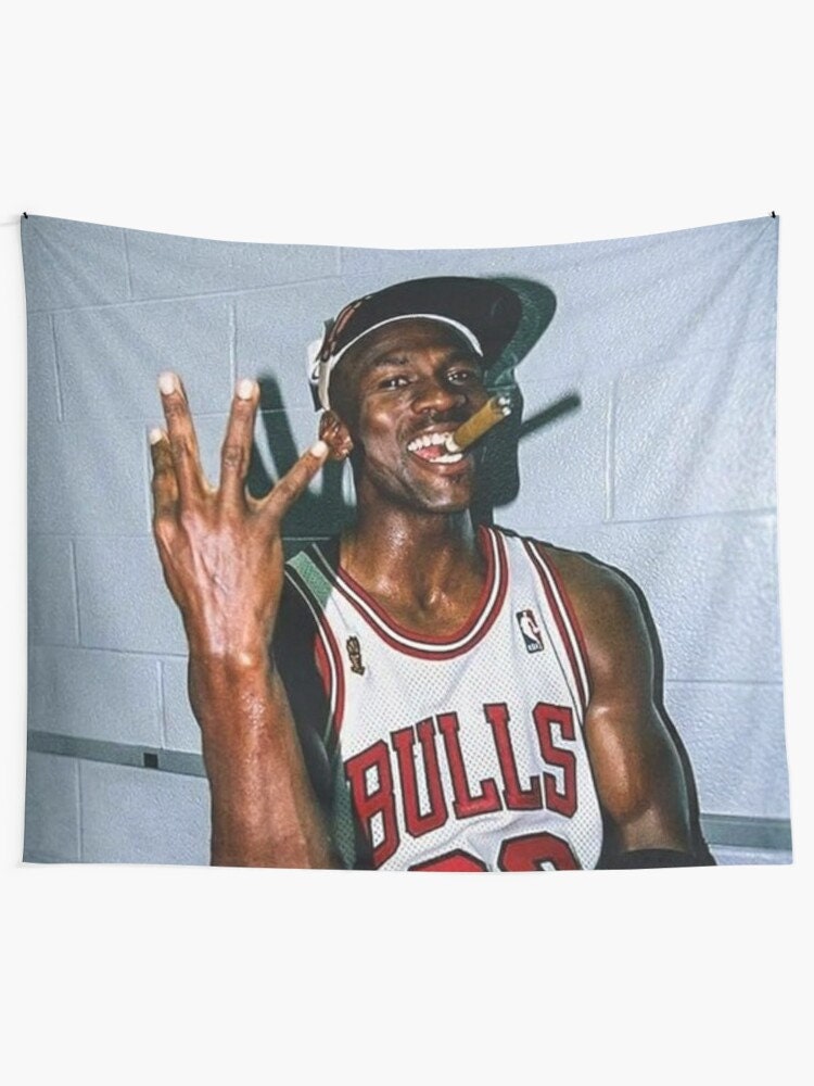 Michael Jordan Cigar Three Peat Championship MJ Sports 8X10 Photo