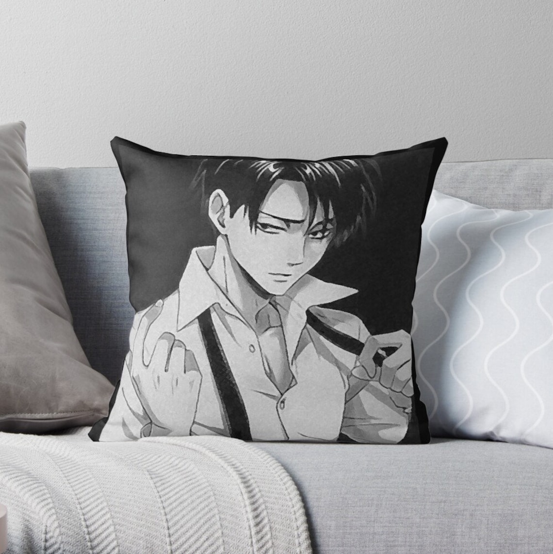 Levi Ackerman Aot Pillow Levi Pillow Cases Anime Pillow Etsy