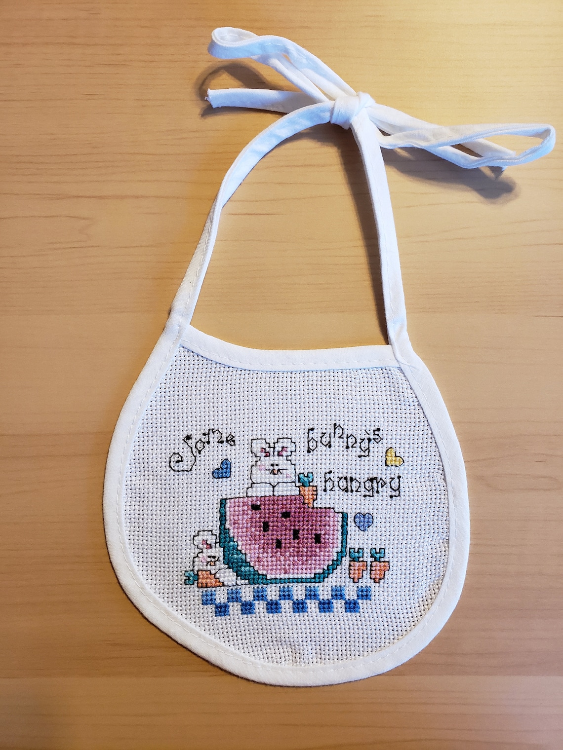 Counted Cross Stitch Baby Bib Purple Elephant or Hungry Etsy