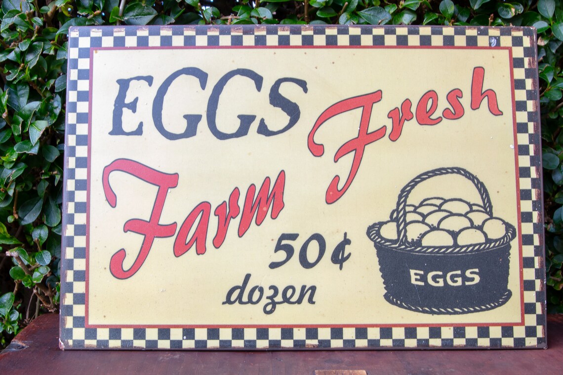 Vintage Eggs For Sale Sign Etsy