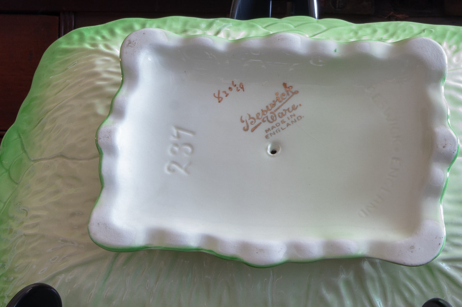 Vintage Beswick Salad Leaf Plate Etsy UK