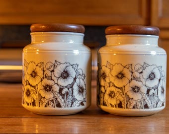 Hornsea Bronte Storage Jars, Cannisters, Vintage Hornsea Pottery