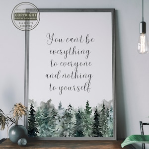 Self-care Quote Digital Print | Therapy, Counsellor, Psychologist | Office Decor | Well-being Poster | Home Wall Art | Mental Health