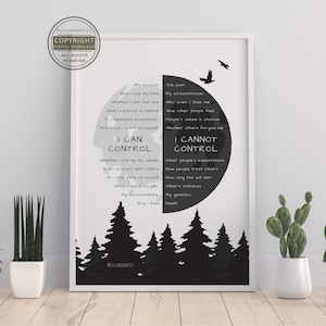 Things I Can/Cannot Control Digital Print | Office Decor | Therapy, Counselling, Psychology, Mental Health Wall Art | Classroom | Poster