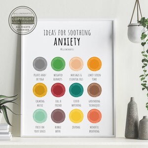 Anxiety Digital Print | Self-care Poster | Therapy, Counsellor, Psychologist | Office Decor | Well-being | Home Wall Art | Mental Health