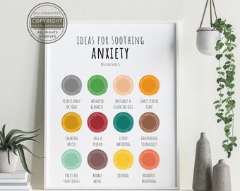 Ansia Stampa digitale / Poster di auto-cura / Terapia, Consulente, Psicologo / Arredamento ufficio / Benessere / Home Wall Art / Salute mentale