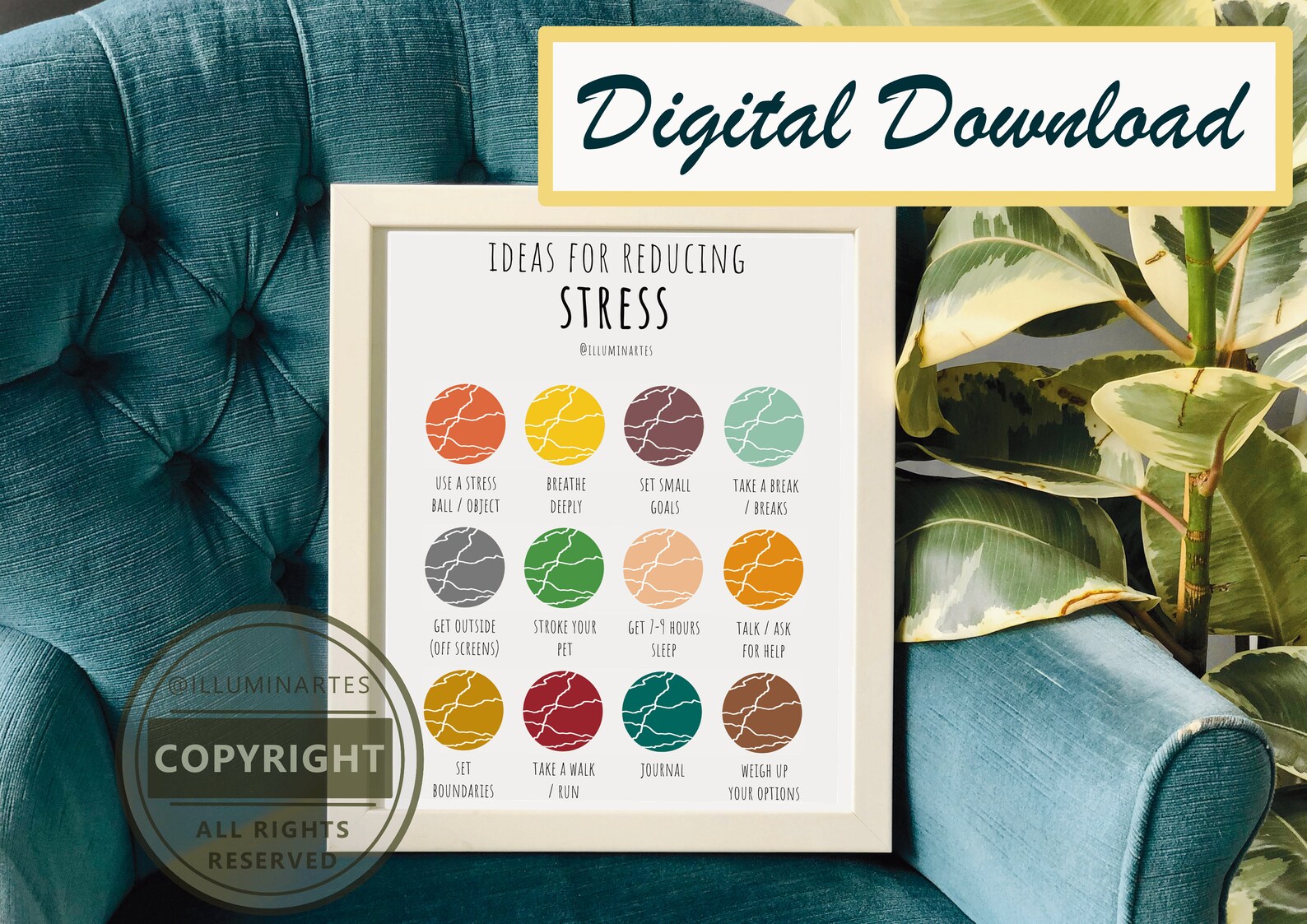 Stress Digital Print Selfcare Poster Therapy Counsellor Etsy