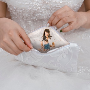 Personalized Clutch for Mom, Photo Lining Purse, Wedding Purse Gift for Mother, Mother of the Bride Gift, Gift for Mother of the Groom