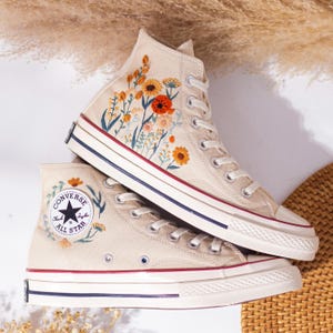 Custom Wedding Sneakers, Wedding Flowers Embroidered Shoes, Bridal Flowers Embroidered Sneakers, Personalized Bridal Sneaker, Wedding Gifts