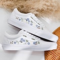 Wedding Vans for Bride and Groom, Blue Flowers Embroidered Vans Custom, Bridal Floral Embroidery Vans Slip On, Personalized Bridal Sneaker product logo
