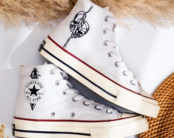 Custom Bone Lover Embroidered Shoes, Custom Converse Shoes Embroidered Skull, Halloween Embroidered Sneakers, Personalized Halloween Shoes