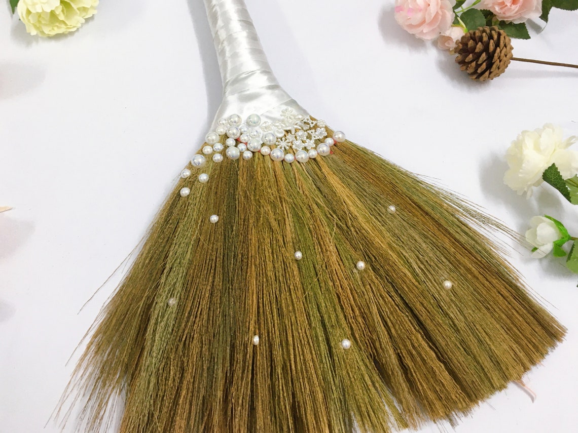 New Beaded Flower Wedding Broom / Wedding Brooms / Jumping Etsy