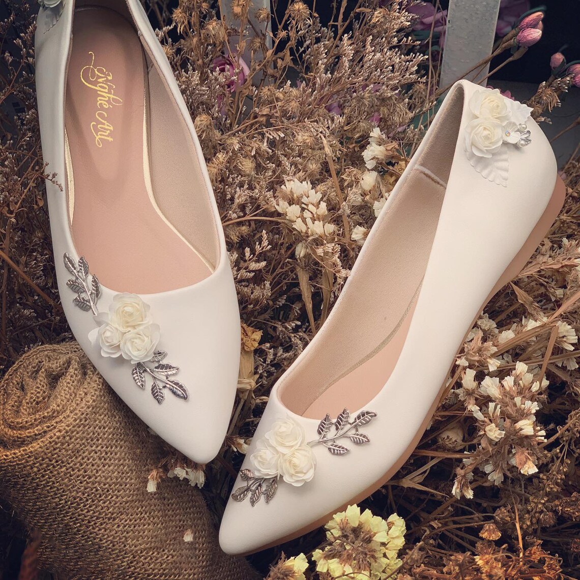 ivory pointed shoes