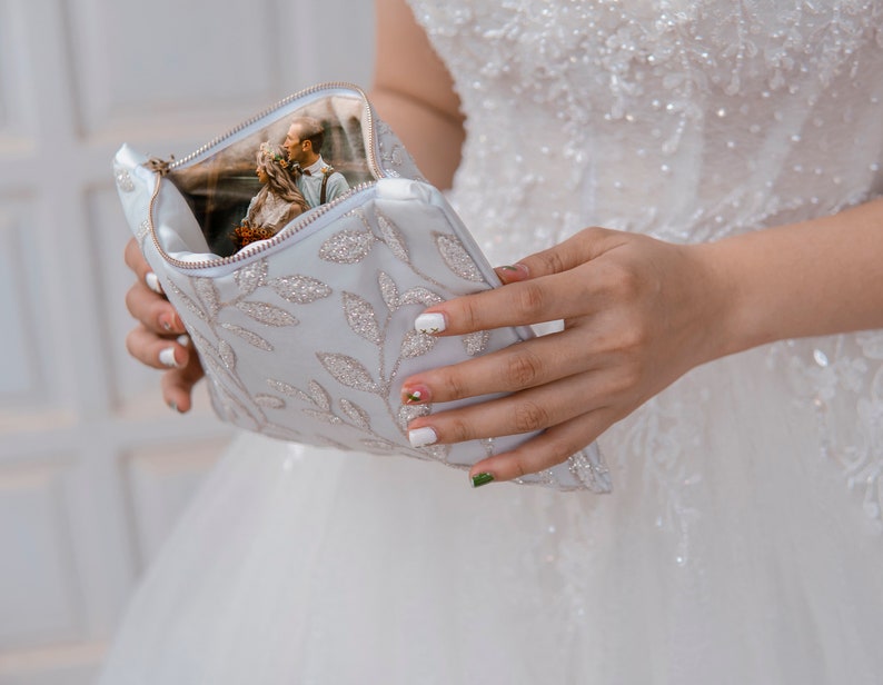 bride purse with picture inside