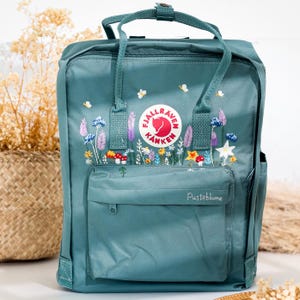 Individuell gestickter Fjällräven Kanken Rucksack, Mit Blumen bestickter Rucksack Individuell, mit Blumen gestickter Minirucksack für Frauen, Geschenk für Sie
