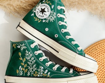 Custom Embroidered Converse Chuck Taylor All Star 1970s, Flower Embroidered Sneaker for Women, Floral Embroidery Shoes Custom, Gift for Her