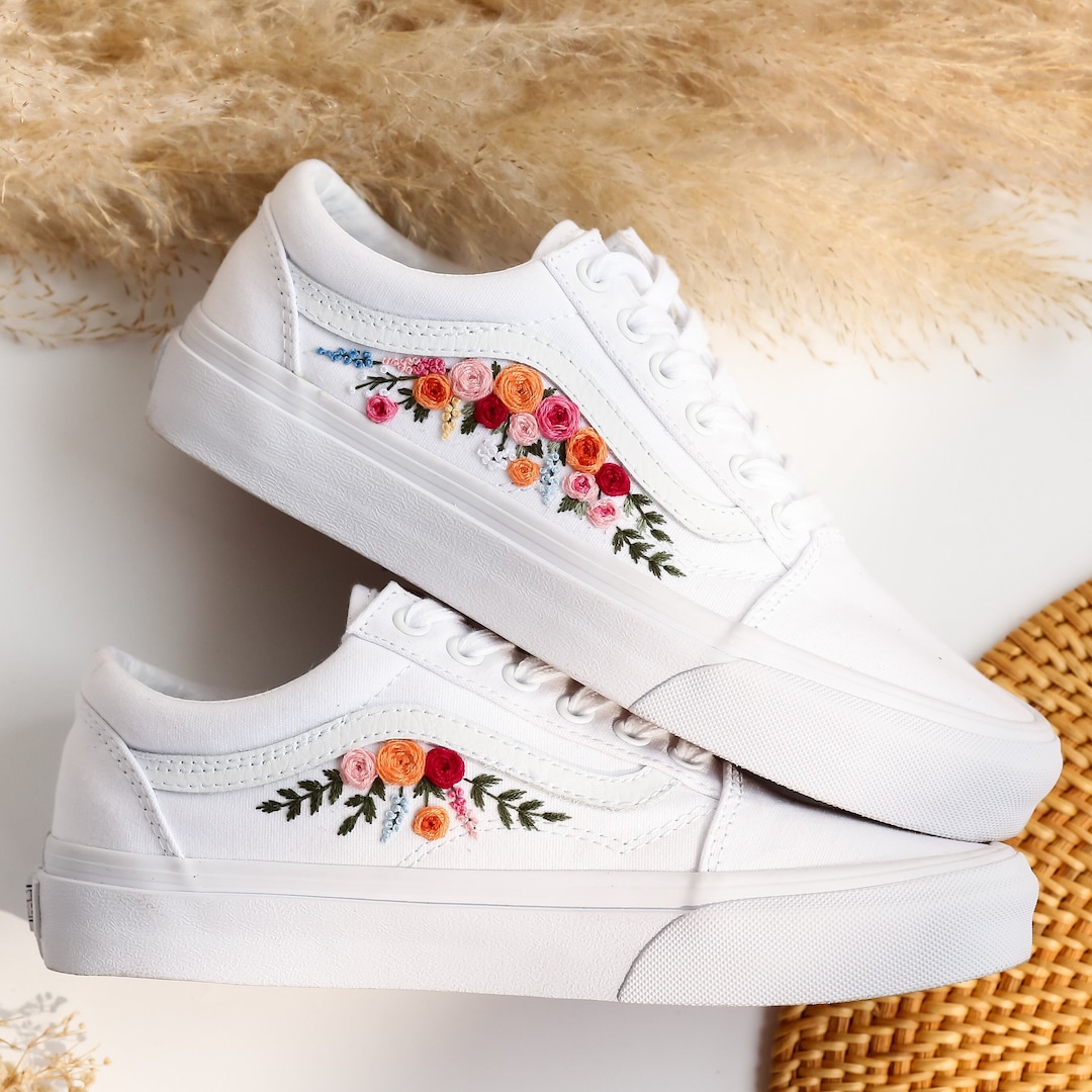 Wedding Shoes Vans Con Rosas Bordadas Precio Wedding Vans For
