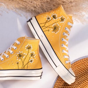 Individuell bestickter Chuck Taylor, bestickte Hochzeitsschuhe, Brautschuhe, bestickte Brautschuhe