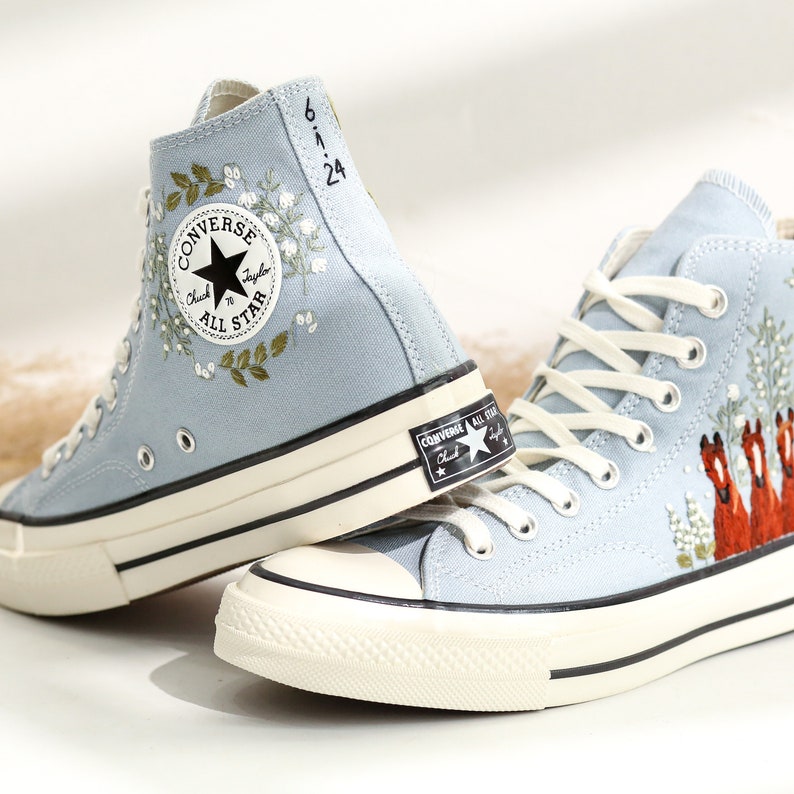 Custom Embroidered Converse Shoes, Horse and Dog Embroidered Shoes ...