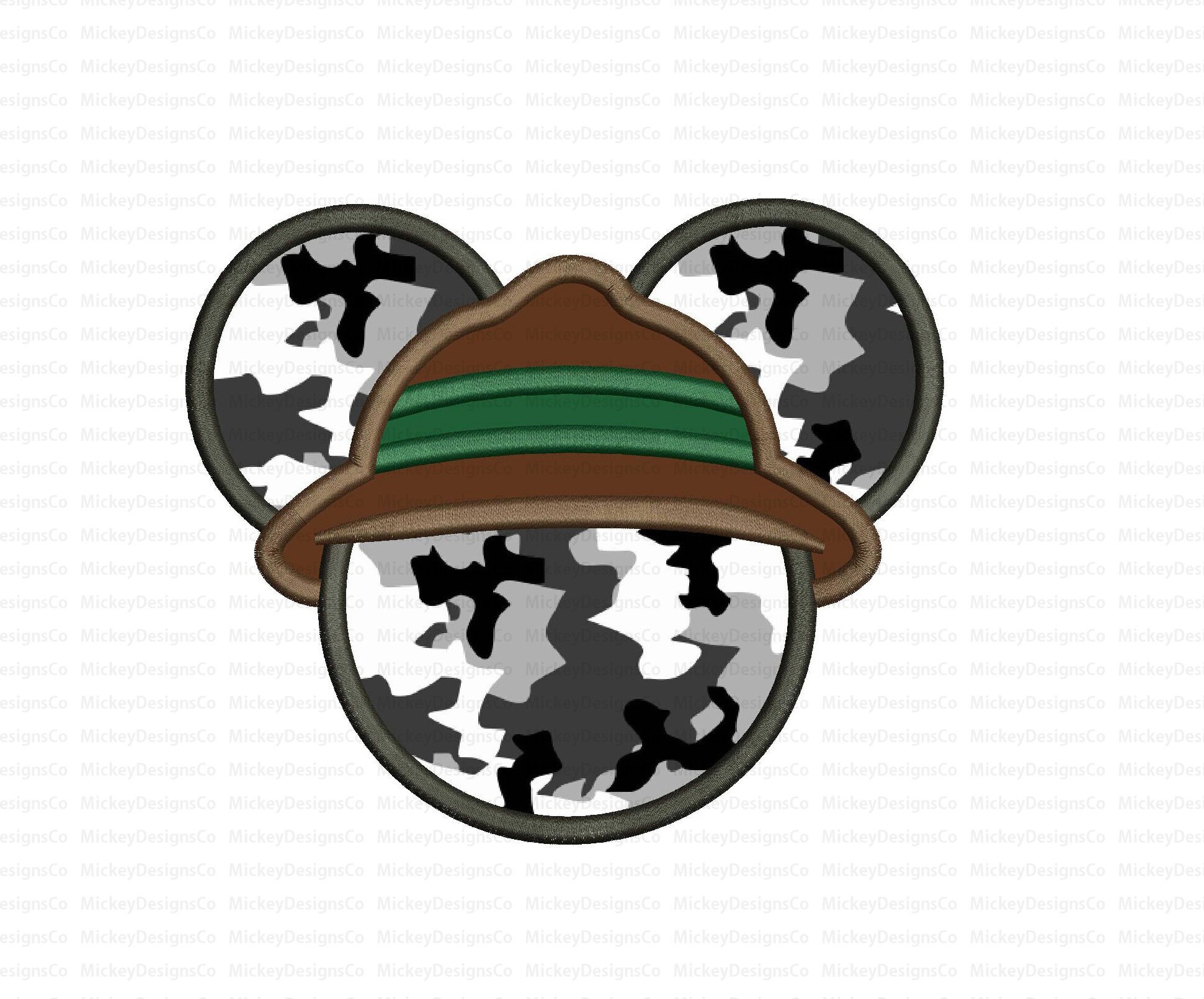 Mickey Mouse Ears Safari Hat Applique Mickey Safar Applique Etsy